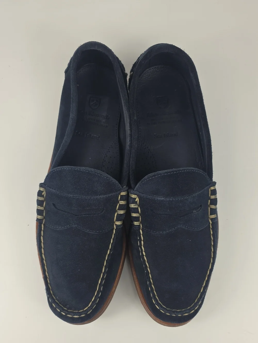 Allen Edmonds Sea Island Navy Blue Suede Men's Loafers Size 10.5